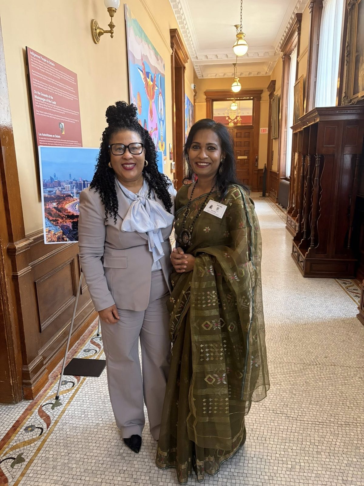Sharmina Nasrin with Scarborough, Guildwood MPP Andrea Hazell